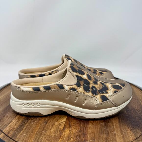 Easy Spirit Traveltime Mule Slip On Clog Mule Gold/Leopard Women's 6.5 - Picture 1 of 8